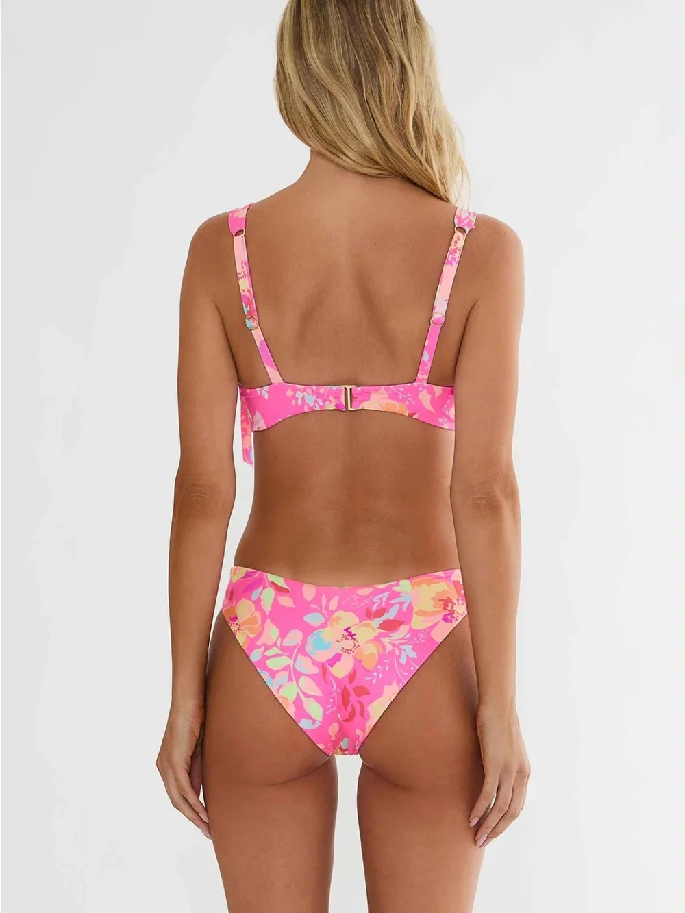 Beach Riot Pink Floral Tie-Shoulder Bikini Set